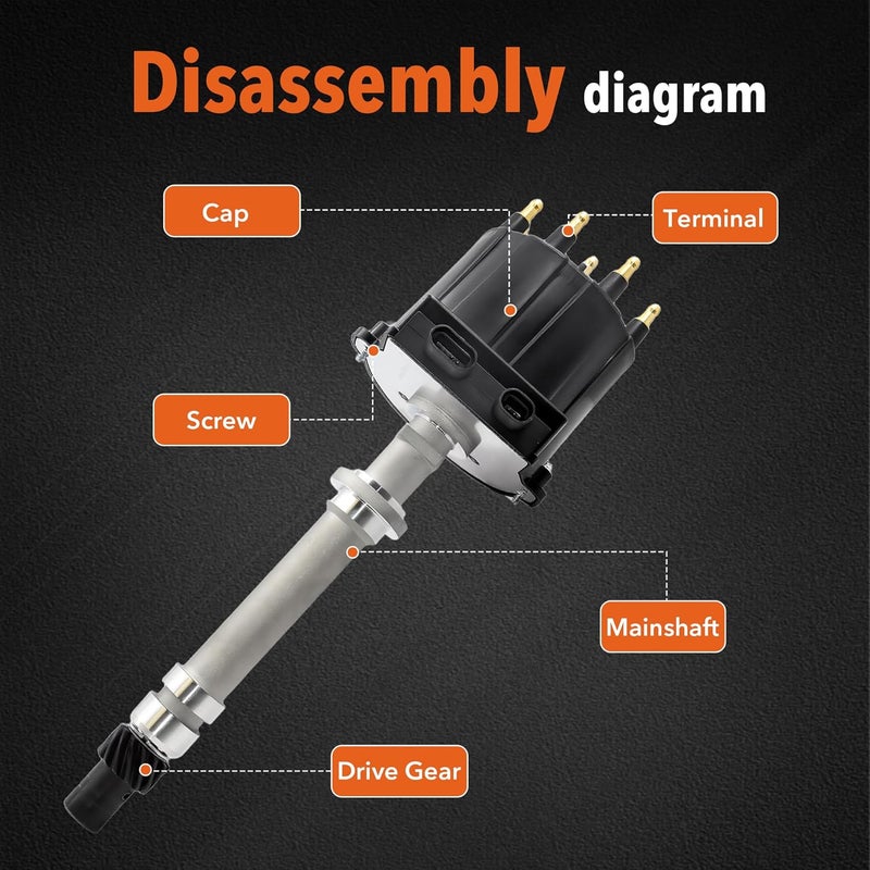 BasaltAuto Ignition Distributor 1103952 GM19 GM04 1987-1997 5.0L 5.7L 7.4L Big Block EFI TBI Compatible for Cadillac Chevy C/K Pickup Truck Van Camaro 305 350 454 Blazer - Image 2